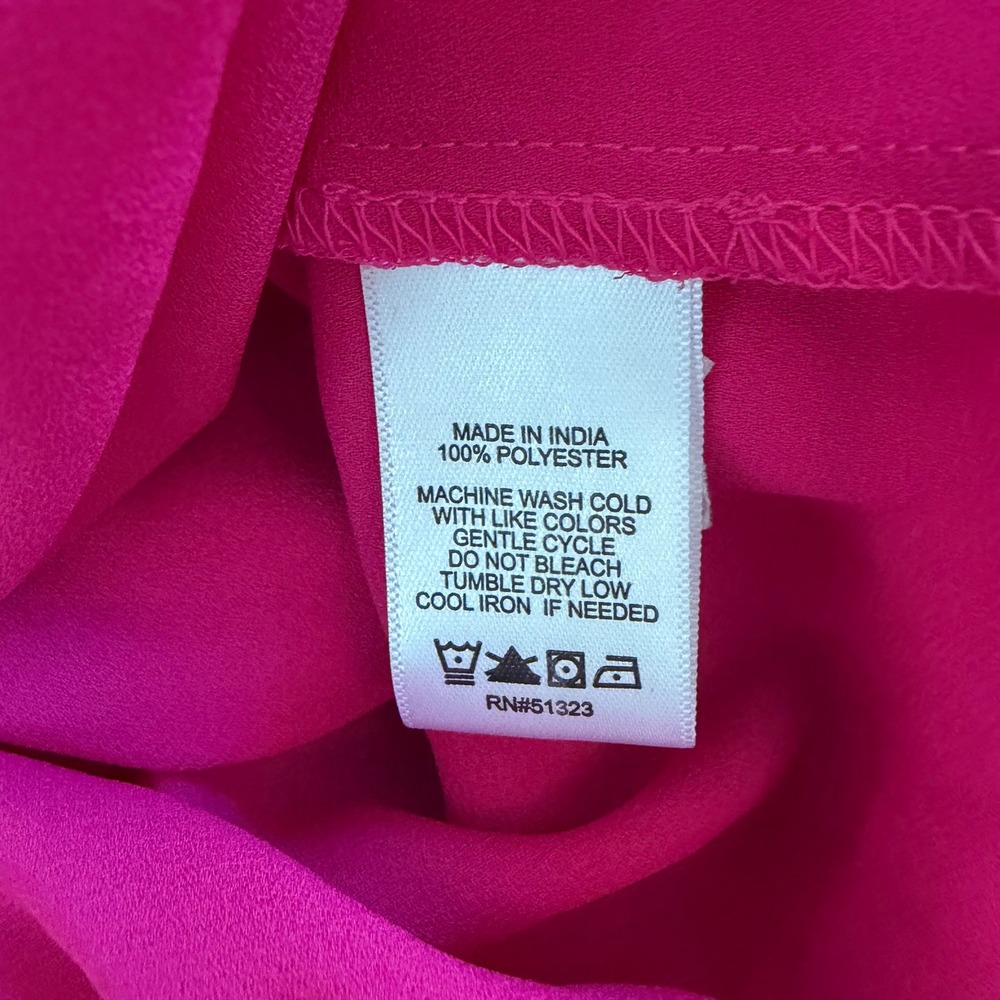 CeCe Hot Pink Bubble Ruffle Sleeve Off Shoulder Top Sz Large Barbiecore Summer - Picture 7 of 9